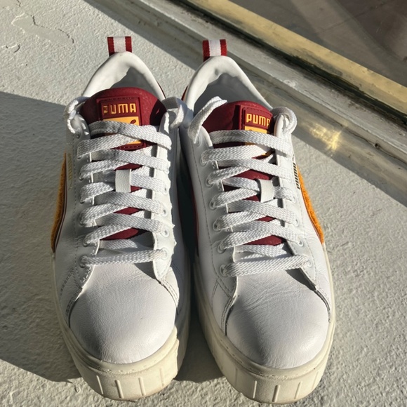 Burgundy and mustard, yellow platform pumas - Picture 8 of 8